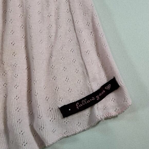 Roxy Vintage Y2K Eyelet Beaded Lace Slim Cami Preppy Tank Top - Pink Wms M - Picture 5 of 13